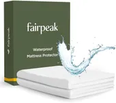 Fairpeak Mattress Protector Waterproof, Mattress Covers, Premium Fitted Sheet Style, Against Spill Stains Dust, Deep Pocket Fitting Up to 17" Mattress, Breathable, Quiet, Soft, White, Queen Size