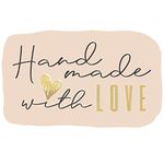 300 Hand Made With Love Stickers In Sheets | 1.75" x 2.75" Special Cut Size | Typical Shape Design With Gold Foil And Light Peach Background | Highly Recommended For Small Business Owners (1 PACK)