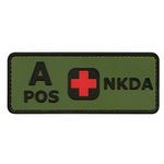 LEGEEON Olive Drab Green OD A POS Blood Type NKDA Combat Tactical PVC Rubber 3D Touch Fastener Patch