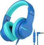 iClever HS19 Kids Headphones Over Ear, HD Stereo Headphones with Microphone for Children, Volume Limiter 85/94dB, Sharing Function, Foldable Headphones for School/Travel/Phone/Kindle/PC/MP3