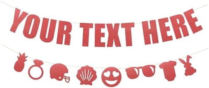 Your Text Here banner - Funny Rude Customize Your Party Banner Signs | Custom Text/Phrase Banner | Make Your Own Banner Sign | StringItBanners (Red Glitter)