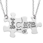 Melix Home Side by Side Best Friends Close in Heart Necklace Set(Best-Friend-Necklaces)