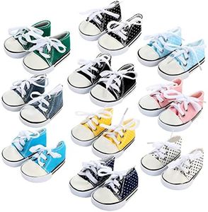 SOTOGO 10 Pairs of 18 Inch Doll Shoes Fits for American 18 Inch Doll Include Canvas Sneakers Tennis Shoes