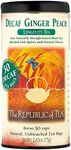 The Republic of Tea Decaf Ginger Peach Black Tea, Tin of 50 Tea Bags