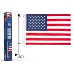 NORTHGEAR Boat Flag Pole with 18” x 12” American Flag for Boat, Universal Mount for Small and Medium Boat, U.S. Patriotic Outdoor Decor, Water and Weather Resistant, Heavy-Duty Clamp……