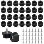 50 Pcs Rubber Feet, Small Rubber Feet, Chopping Board Feet, Rubber Feet for Chopping Board with Stainless Steel Screws Pad for Garden Furniture Electronics Kitchen Appliances