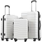 Coolife Luggage Expandable Suitcase set PC ABS TSA Lock Spinner Carry on 3 Piece Sets