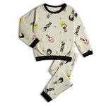 TuddyBuddy Boys Loungewear T-Shirts & Bottom Set Nightwear - 100% Cotton Jersey (5-6 Years, Boom Boom, Grey AOP)