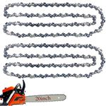 Upgraded 2 Packs 20 Inch Chainsaw Chain 72 Drive Links .050" Gauge 3/8" Pitch, Replacement 20-inch Chain Saw Chains Fit for Husqvarna 455 Rancher Chain Stihl Makita Chainsaw and More