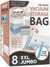 Cozy Essential Vacuum Storage Bags, 80% Compression Vacuum Seal Space Saver Plastic Packaging Bags for Clothes, Blankets, Pillow, Bedding, Comforters, Sealer Clothing Storage,8 XXL Jumbo