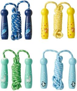 THE TWIDDLERS 4 Cordes à Sauter Réglables en Coton avec Poignée en Bois pour Enfants (260cm) - Solide & Résistant - Cadeaux pour Garçons & Filles