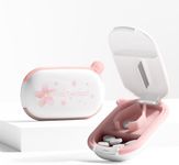 HyJeryty White Small Pill Cutter, Pill Splitter with Centering Device, Pill Cutter Splitter for Small and Tiny Pills, Cuts Vitamins Tablets, Portable Exquisite Pill Crusher for Purse Pocket