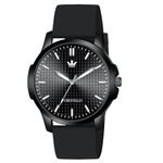 CRESTELLO Black Silicone Strap Analog Wrist Watch for Men (Black Dial) | CR-BK033-BLACK