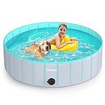 lunaoo Foldable Dog Pool Dog Paddling Pool, Portable Kiddie Pool for Kids, PVC Bathing Tub, Outdoor Swimming Pool for Large Small Dogs