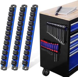 WORKPRO 3-Pack Magnetic Screwdriver Organizer and Wrench Organizer Set, Aluminum Rail Magnetic Tool Organizers, Tool Holder, Tool Box Organizers, 36-Slot Screwdriver & Wrench Holder (Tools Excluded)