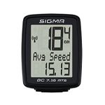 Sigma Sport Bicycle Computer BC 7.16, 7 Functions, Average Speed, wired Bike Computer, Black