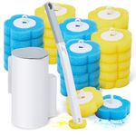 Rodivor Disposable Toilet Brush & Holder - 32 Bleach-Infused Pads, Odor Remover, Easy Clip-On System for Hygienic Cleaning - Compact Storage