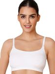 NYKD Women's Cotton Wire Free Casual Bralette T-Shirt Bra Bra, NYB165, White, M, 1N