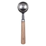 KKC Stainless Steel Coffee Scoop, Wooden Handle Measuring Coffee Scoop Spoon for Ground Coffee Bean Tea Sugar Flour, Silver 15ML/1Tbs (17 CM, Silver)