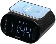 groov e Atlas II - Digital Alarm Clock with FM Radio, USB and Wireless Charging, LED Display, and Dual Alarm - USB or Rechargeable Battery Operated