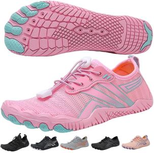 Bravover Unisex Water Shoes for Men Women with Five Toes Design Quick Dry Barefoot Aqua Shoes Ideal for Swim Pool Surf Beach Sea Activities Pink