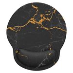 Giecy Mouse Mat Wrist Support, Ergonomic Gel Mouse Pad, Mouse Wrist Rest with Non-slip Base for Home Office Computer, Laptop (Black Marble)