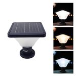 Hardoll 15W Solar Pillar Lights for Outdoor Home Garden Waterproof Wall Gate Post Lamp(Square Shape-Pack of 1)