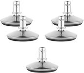 kwmobile Replacement Office Chair Gliders (Set of 5) - 11mm (7/16") Stem Bell Glide Chair Glider Feet Replacements for Castor Wheels - Silver Black