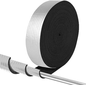 Pipe Insulation Wrap 2" Wide X 32.8 Ft Outdoor Foam And Foil Pipe Wrap Insulation Tape Self Adhesive for Winter Freeze Protection Insulation Wrap for Cold Hot Water Pipes for Reduce Heat Loss (1 Roll)