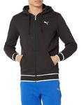 PUMA Men's Vintage Sport Full Zip Hoodie, Puma Black, Large