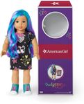 American Girl Truly Me 18-inch Doll #119 with Blue Eyes, Blue-Purple Hair, Lt-to-Med Skin, Black T-Shirt Dress, for Ages 6+