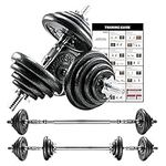 PROIRON 20kg Cast Iron Adjustable Dumbbell Set Hand Weight with Solid Dumbbell Handles Changed into Barbell Handily Perfect for Bodybuilding Fitness Weight Lifting Training Home Gym