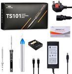 NewHail TS101 Digital OLED Programmable Pocket 65W Electric Portable Smart Soldering Iron Kit Fast Heat Embedded Interface DC 5525 Acceleration Sensors STM32 Chip with B2+BC2 Tip Kit