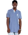 U.S. Polo Assn. Men's Short-Sleeve Polo Shirt with Applique, Cadet Blue Heather, Medium