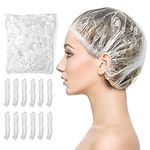 Disposable Thick Shower Caps (Extra Thick), 100 Pcs Shower Caps, Waterproof, Thickened and Enlarged 50cm Disposable Clear Plastic Shower Cap for Women/Men,Shower/Hair Treatment/Travel/Kitchen, Durable