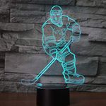 3D Illusion Lamp Night Light,MUEQU 7 Colors Changing Touch Table Lamp,USB Power,USB Nightlight Home Decor Lamp Desk Lamp Gift for Kids Christmas Nice Gift Home Office Decorations (Ice Hockey)