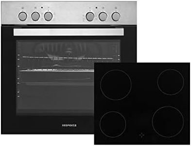 Respekta cocina empotrada/Horno empotrado de 66 l con placa vitrocerámica/Placa de cocción sin marco/Clase de eficiencia energética A / HS2000-33/2 piezas