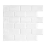 Smart Tiles - Peel and Stick Backsplash - Subway White - 10 Sheets of 10.95" x 9.70" - 3D Stick on Tiles for Kitchen and Bathroom Backsplashes