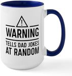 CafePress Warning Tells Dad Jokes At Random Mugs 15 oz (444 ml) Ceramic Coffee Mug