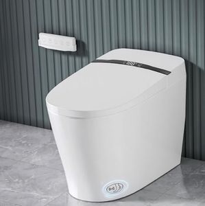 EchosLife Smart Toilet with Bidet Built In, One Piece Elongated Toilet with Tank, Pump-Assisted Flush, Heated Seat, Warm Water Wash & Air Dryer, Foot Sensor Flush, LED Display