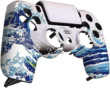 eXtremeRate The Great Wave Ghost Replacement Faceplate Touchpad Cover, Redesigned Housing Shell Case Touch Pad Compatible with PS4 Slim Pro Controller JDM-040/050/055 - Controller NOT Included