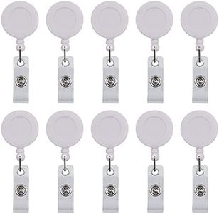 JBKHDTB 100 Pack Retractable ID Badge Holder Reels with Swivel Alligator Clip Bulk Pack Premium Badge（White）