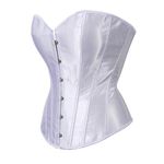 Hengzhifeng Corsets for Women Gothic Satin Classic Bustiers Top Plus Size (US 6-8,White)