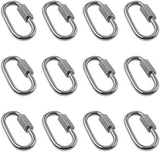 Quick Links,Heavy Duty Chain Hooks Safety Chain Connector,TTZEZE SUS304 D Shape Locking Carabiner,Screw Chain Link Keychain for Outdoor,Fence,Gate,Pet Dog,Towing,Swing,Shade Sail,Bird Toys