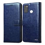 Amazon Brand- Solimo Flip for Micromax in 1b (Leather_Blue)