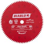 Freud D1280X Diablo 12-Inch 80 Tooth ATB Crosscutting Saw Blade with 1-Inch Arbor, One Size, Multi