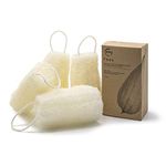 FAAY 4 Pcs Premium Natural Exfoliating Loofah Sponge: 6" Eco-Friendly Unbleached Luffa Body Scrubber Rejuvenating Your Skin for Men and Women. Paraben Free Bath Sponge