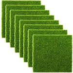 SZXMDKH 8 Pcs Artificial Garden Grass, 15 x 15cm Life-Like Fairy Artificial Grass Mat Miniature Garden Ornament Dollhouse Decoration