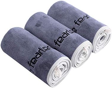 BOBOR 3-Pack 14 x 29 Inch Gym Towels, Workout Sweat Towel for Men Gym, Super Absorbent, Fast Drying Fitness Exercise Towels for Sweat, Soft Microfiber (Gray 3 Pack, 14" x 29")