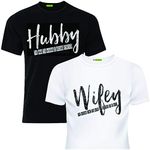 picontshirt Husband and Wife Shirt Set for Matching Couple T-Shirts Black